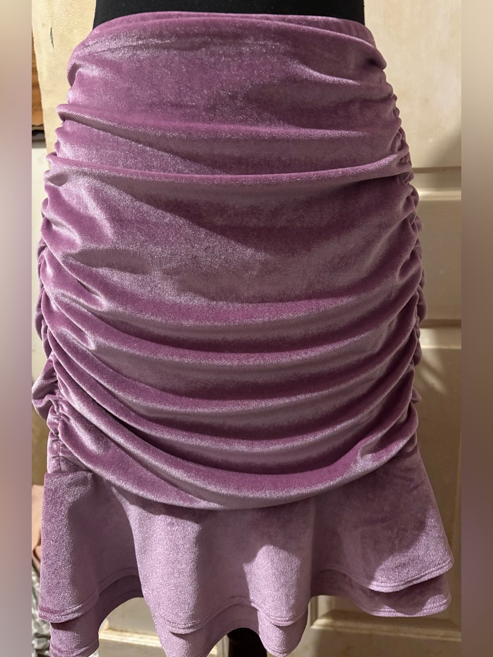 NWT Wild Fable Women's Ruched Velvet Lilac Skirt 2X